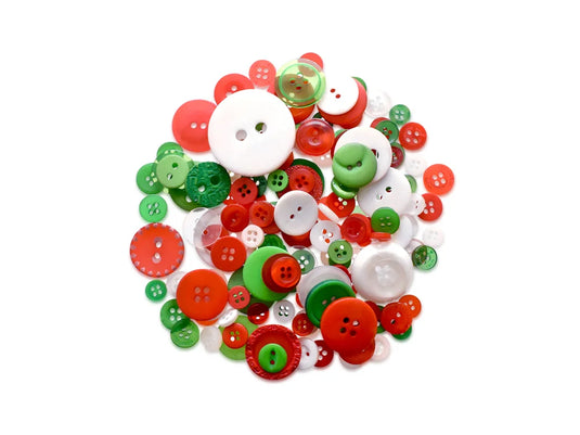 Holiday Button Embellishment: 60g Fashion-Dyed Medley