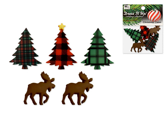 Holiday Paper Craft: Seasonal Dress-It-Up Bits Painted Embellishments 11393 Christmas Cabin