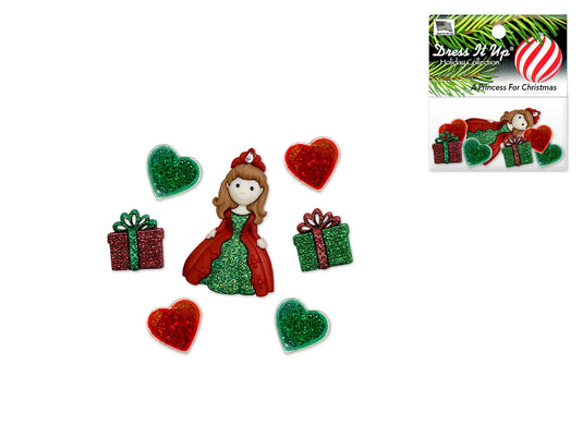 Holiday Paper Craft: Seasonal Dress-It-Up Bits Painted Embellishments 12159 Princess For Christmas