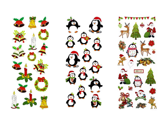 Holiday Stickers: 5"x12" Asst 12eax3styles A) Festive Frolic