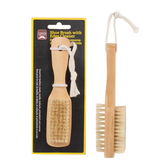 Gino's Shoe Brush with Edge Cleaner Tie on card