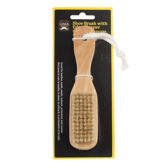 Gino's Shoe Brush with Edge Cleaner Tie on card