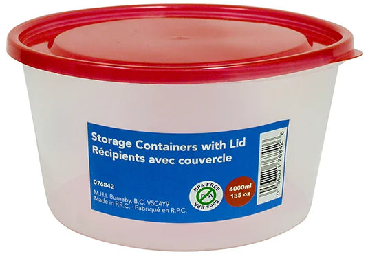 Round Container with Red Lid 135oz