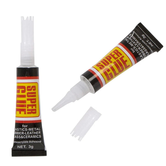 H.E. 2-pc Super Glue w/Safety Tubes , b/c, 3g/tube