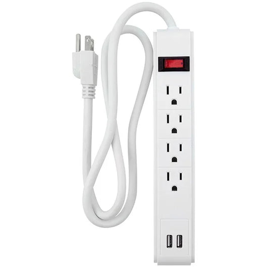 Surge Protected Power Bar 4 Outlets w/USB