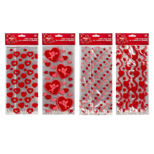 V'tines 25ct. Cello Candy Bags, Size: 11"x 5", pbh