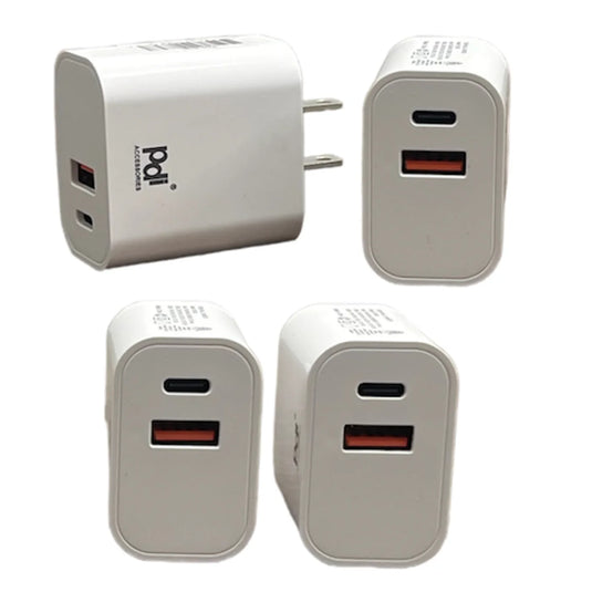 PD 20 W Type C Port + USB A - Dual USB Wall Charger - PDQ