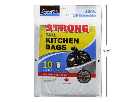 SiG.Kit 10-pc 24x30" Tall Kitchen Bags, Black